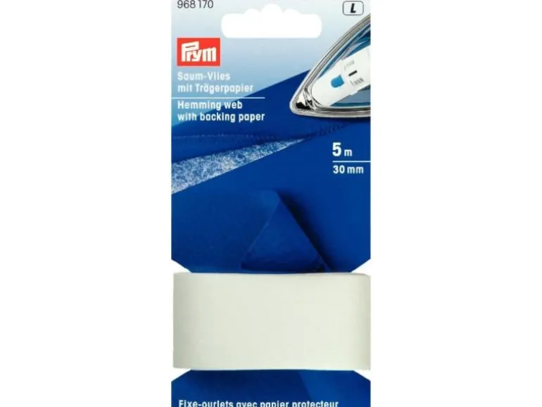 Prym Vlies Trägerpapier Saum 38 mm, Weiss