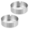 relaxdays Aschenbecher 2er Set Silber