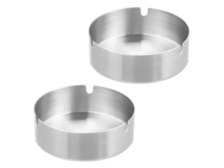 relaxdays Aschenbecher 2er Set Silber