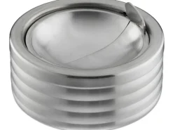 relaxdays Aschenbecher mit Deckel Silber