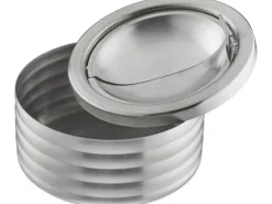 relaxdays Aschenbecher mit Deckel Silber