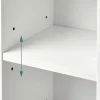 relaxdays Badschrank 18 x 80 cm, Weiss/Silber