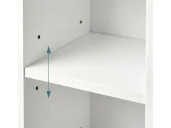 relaxdays Badschrank 18 x 80 cm, Weiss/Silber