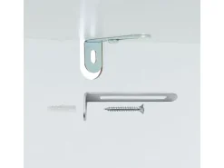 relaxdays Badschrank 18 x 80 cm, Weiss/Silber