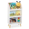 relaxdays Bücherregal für Kinder Weiss; Hellbraun