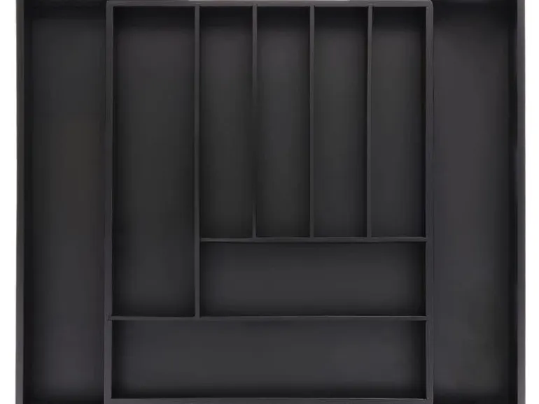 relaxdays Besteckkasten ausziehbar Schwarz