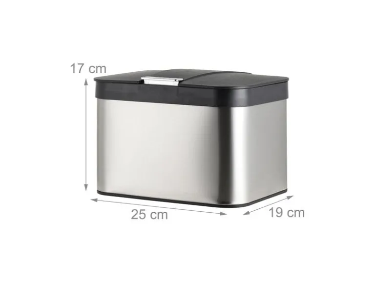 relaxdays Biomüllsammler 4.5 l, Schwarz/Silber