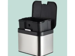 relaxdays Biomüllsammler 4.5 l, Schwarz/Silber