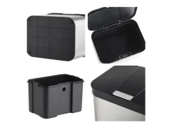 relaxdays Biomüllsammler 4.5 l, Schwarz/Silber