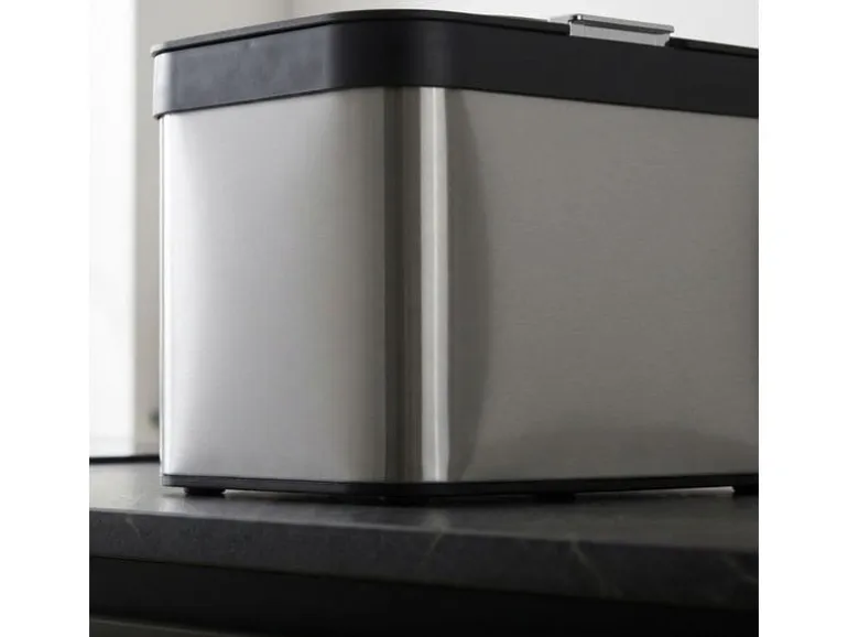 relaxdays Biomüllsammler 4.5 l, Schwarz/Silber