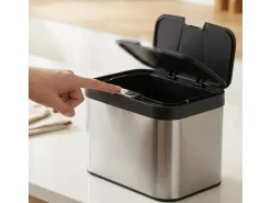 relaxdays Biomüllsammler 4.5 l, Schwarz/Silber