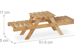 relaxdays Blumentreppe Bambus, 3 Ebenen, Natur