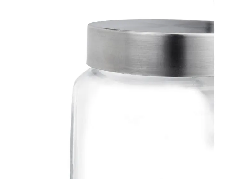 relaxdays Bonbongläser 1.5 l, Transparent/Silber
