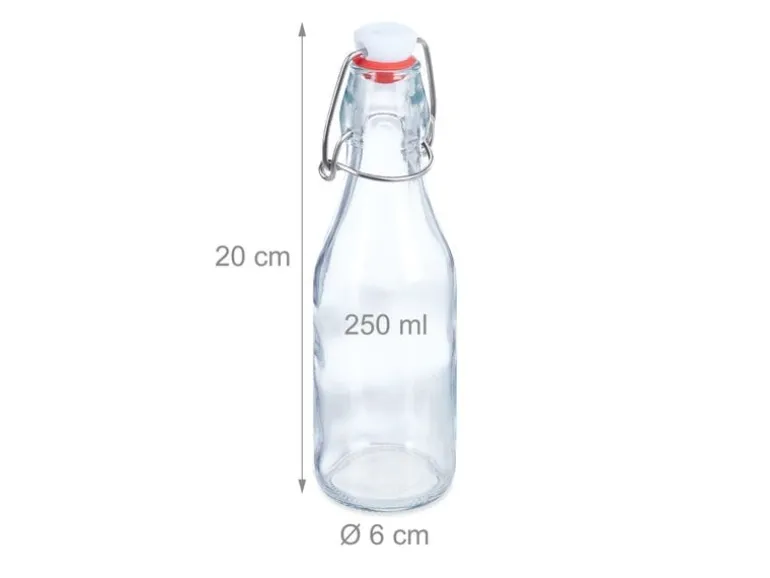 relaxdays Einmachflasche mit Bügelverschluss 250 ml, 24 Stück