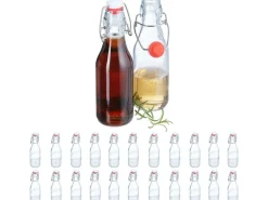 relaxdays Einmachflasche mit Bügelverschluss 250 ml, 24 Stück
