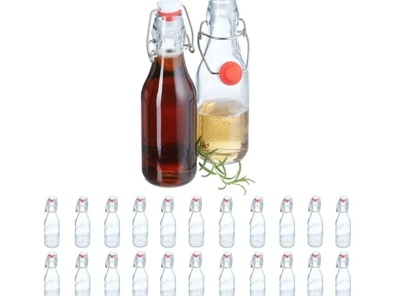 relaxdays Einmachflasche mit Bügelverschluss 250 ml, 24 Stück