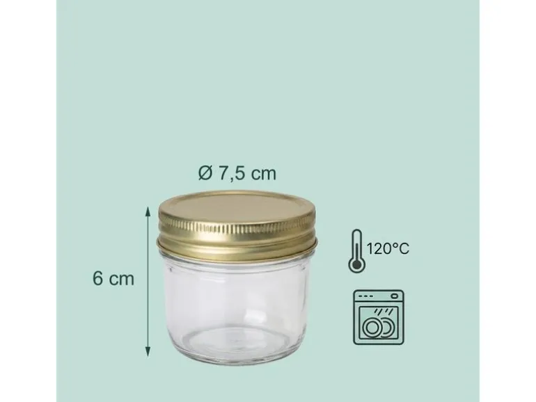 relaxdays Einmachglas mit Deckel Gold 120 ml, 25 Stück