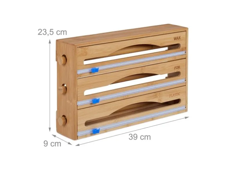 relaxdays Folienschneider 3 in 1 Natur