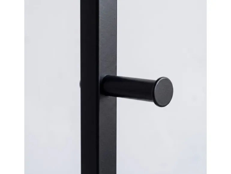 relaxdays Garderobenständer 181 x 40 x 28 cm, Braun / Schwarz