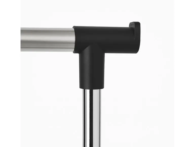 relaxdays Garderobenständer mit Rollen, Schwarz/Silber