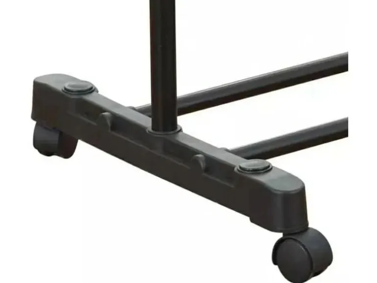 relaxdays Garderobenständer mit Rollen, Schwarz/Silber