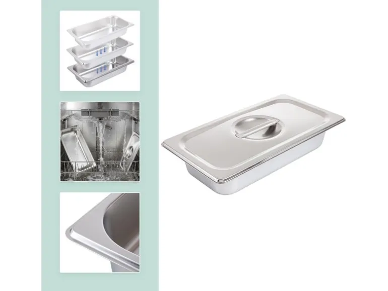 relaxdays Gastronorm-Behälter 6.5 x 32.5 x 17.6 cm, Silber