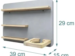 relaxdays Hörfigurenregal MDF / Holz, Grau / Hellbraun
