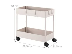 relaxdays Küchenwagen Küchenwagen 39.5 x 38 x 21.5 cm, Beige