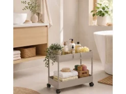 relaxdays Küchenwagen Küchenwagen 39.5 x 38 x 21.5 cm, Beige