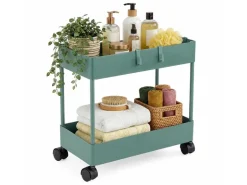 relaxdays Küchenwagen Servierwagen 39.5 x 38 x 21.5 cm, Grün