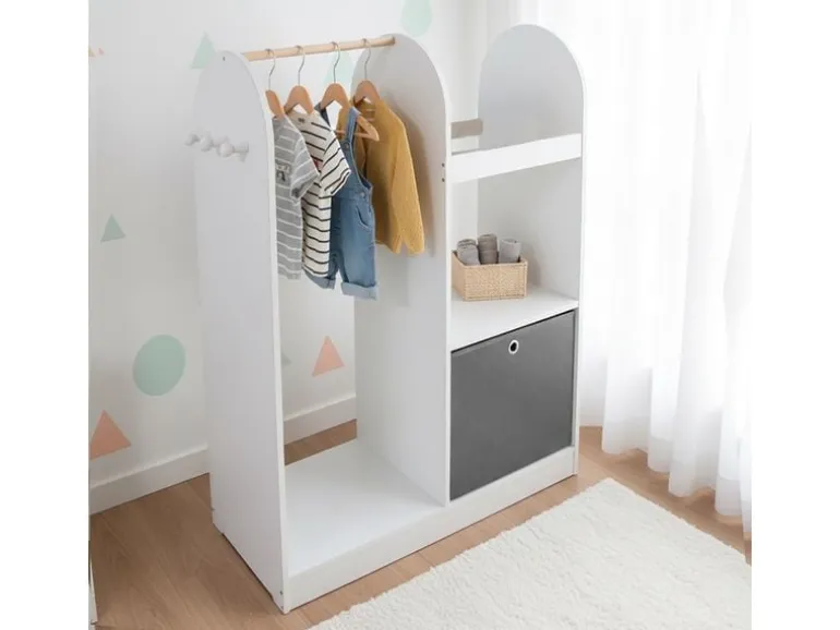 relaxdays Kindergarderobe mit Stoffbox