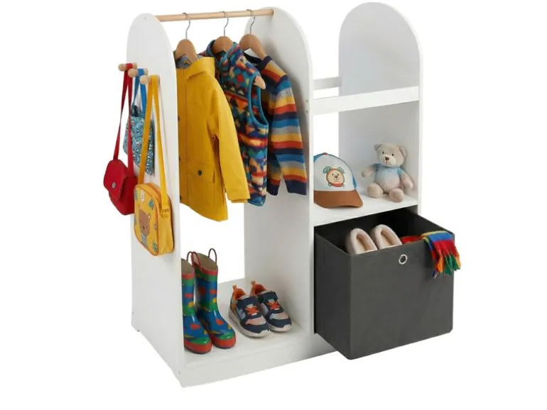 relaxdays Kindergarderobe mit Stoffbox