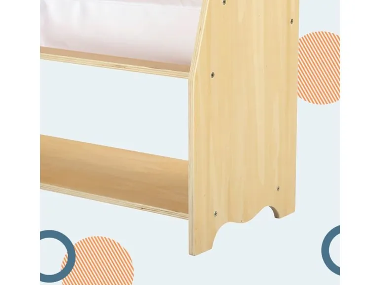 relaxdays Kinderregal Holz Polyester Weiss Hellbraun