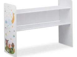 relaxdays Kinderregal, 9 Stoffboxen, Weiss / Grau / Hellblau