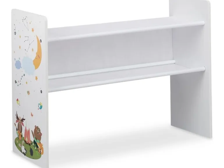 relaxdays Kinderregal, 9 Stoffboxen, Weiss / Grau / Hellblau