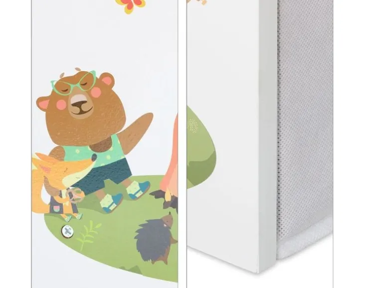 relaxdays Kinderregal, 9 Stoffboxen, Weiss / Grau / Hellblau