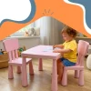 relaxdays Kindersitzgruppe 3-teilig, Kunstoff, Rosa