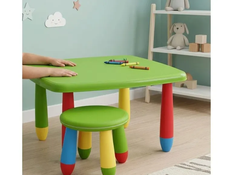 relaxdays Kindersitzgruppe 3-teilig, Kunstoff, Mehrfarbig