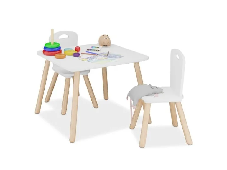 relaxdays Kindersitzgruppe MDF / Kiefern, 3-teilig