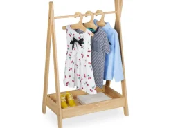 relaxdays Kleiderständer für Kinder 64.5 x 99 cm, Braun