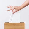 relaxdays Kosmetiktücherbox Beige, Holz