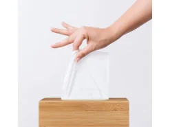 relaxdays Kosmetiktücherbox Beige, Holz
