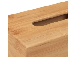relaxdays Kosmetiktücherbox Beige, Holz
