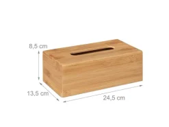 relaxdays Kosmetiktücherbox Beige, Holz