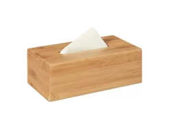 relaxdays Kosmetiktücherbox Beige, Holz