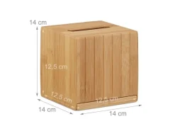 relaxdays Kosmetiktücherbox Beige, Holz