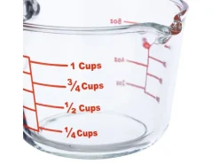 relaxdays Messbecher 250 ml, Rot/Transparent