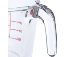relaxdays Messbecher 250 ml, Rot/Transparent