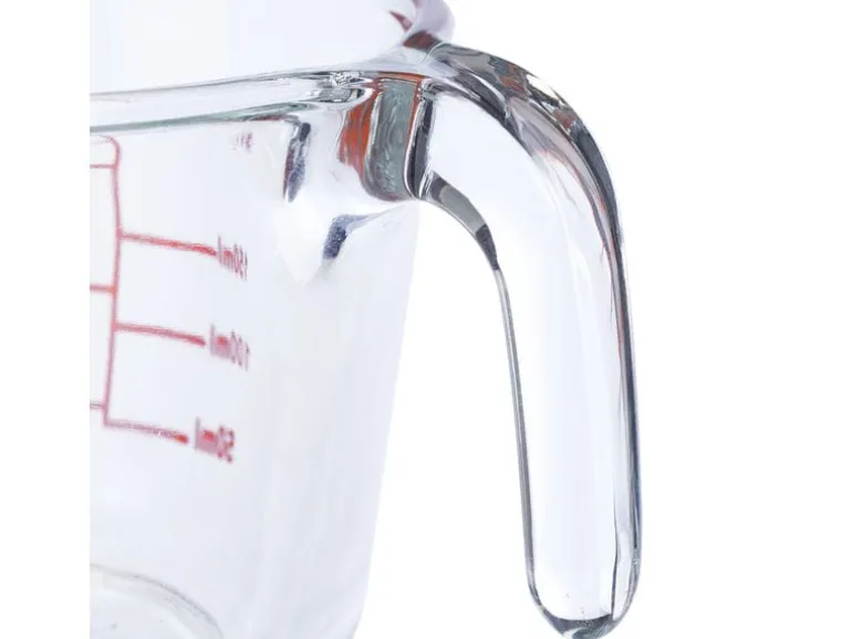 relaxdays Messbecher 250 ml, Rot/Transparent