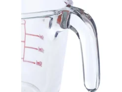 relaxdays Messbecher 250 ml, Rot/Transparent